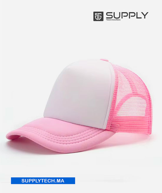 casquette filets rose 1
