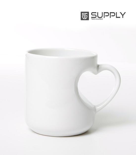 mug blanc anse renforcer coeur