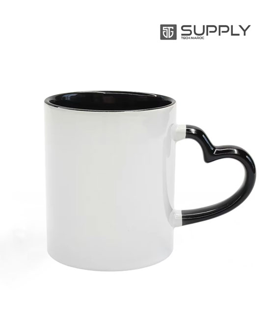 mug coeur noir