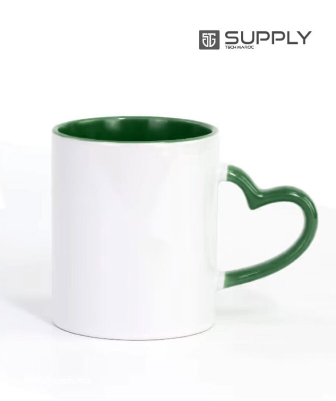 mug coeur vert