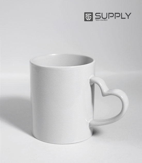 mugs blanc anse coeur
