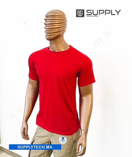 tshirt coton b esentiel rouge