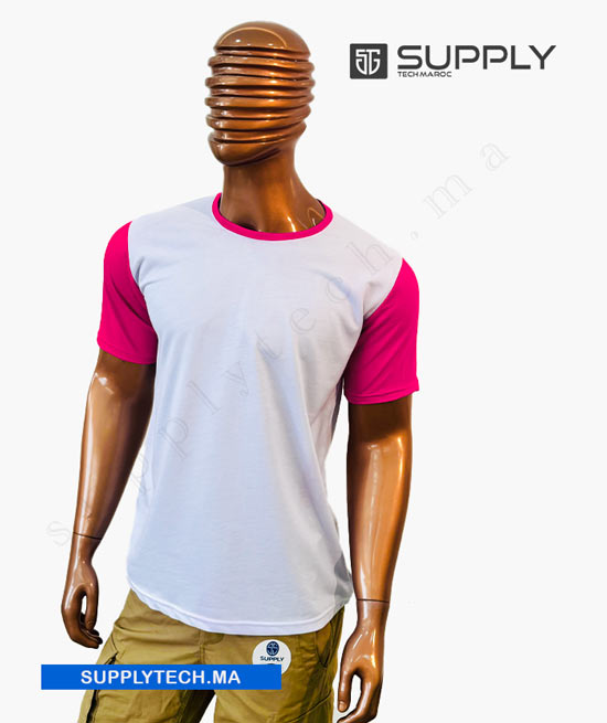 tshirts bicolore sublimation roseee 1