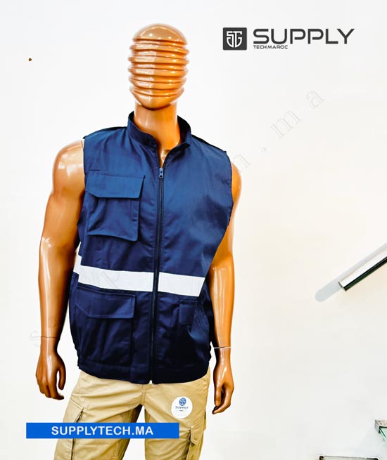 gilet multipoche bleu marine 2