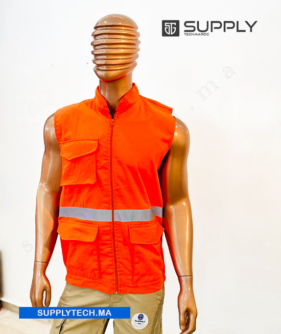gilets multipoches orange 1 1