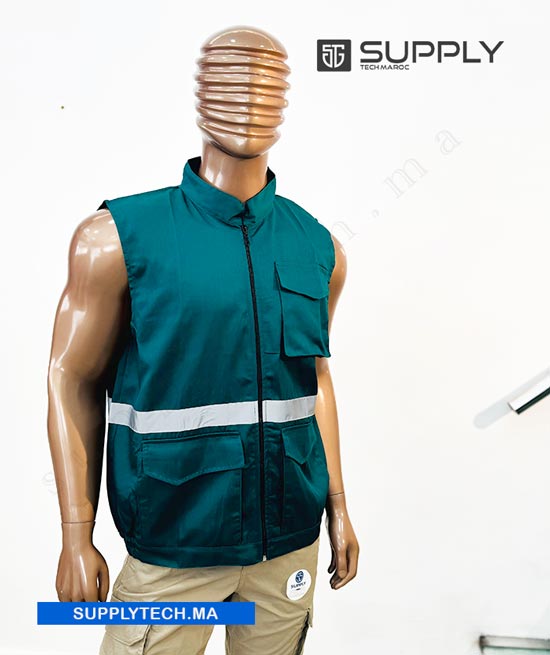 gilets multipoches vert