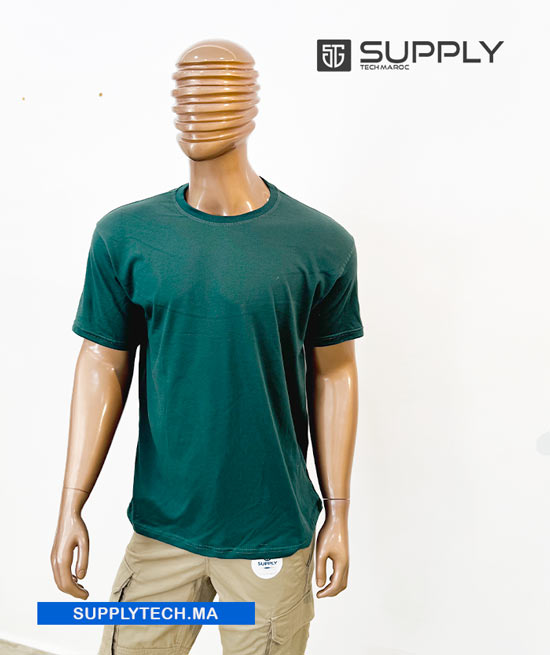 tshirt coton esentiel vert fonce 2