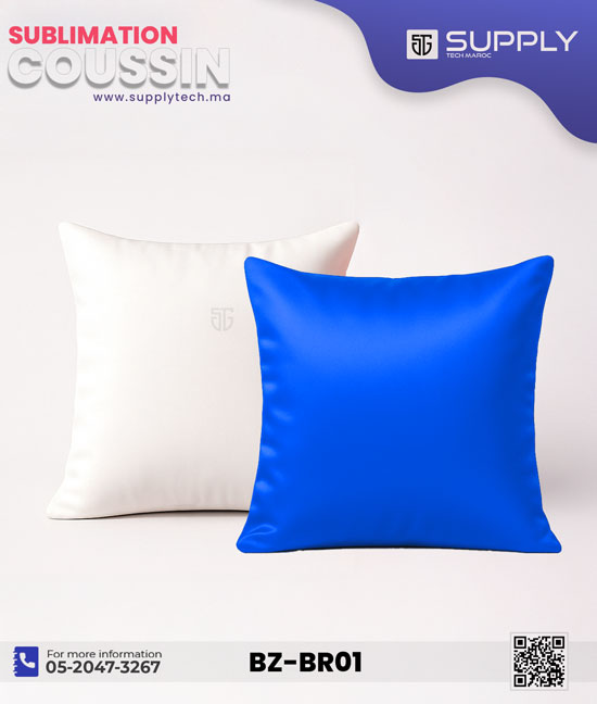 coussin bleu roi blanc 2