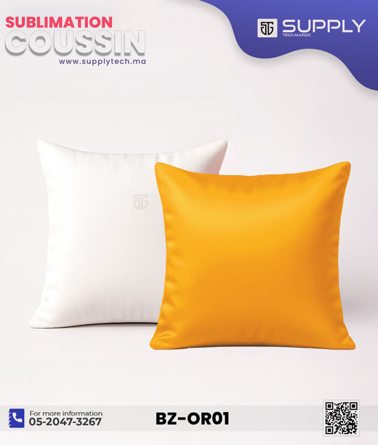 coussin orange blanc 3