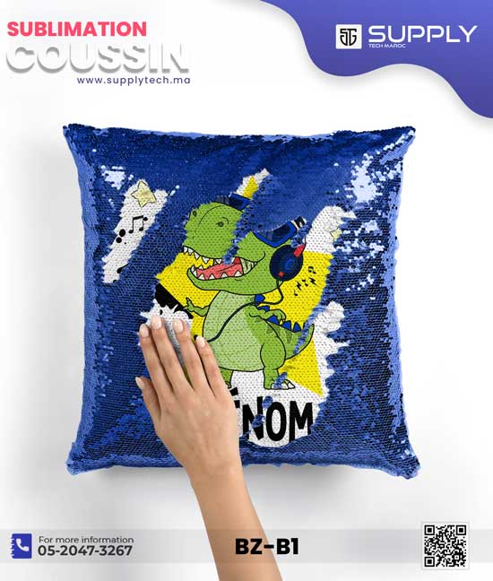 coussin p magic bleu