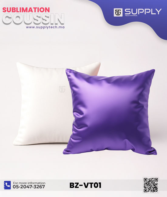 coussin violet blanc