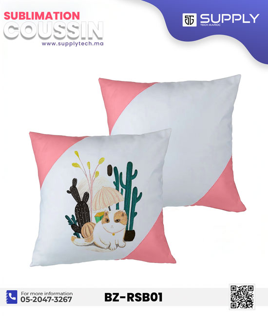 coussincoin rose bebe blanc