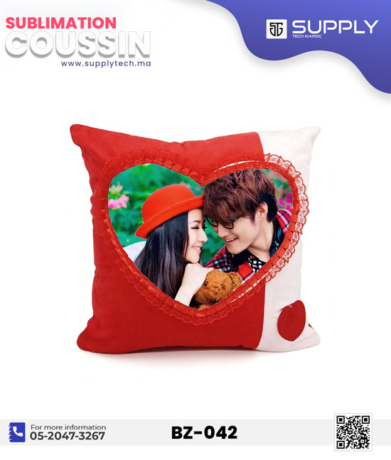coussin rouge blan