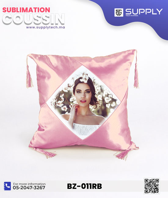 coussin satin rose blan 2